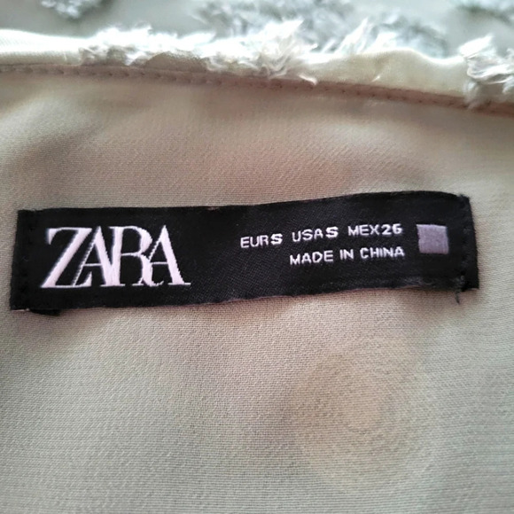 Zara Midi Length Dress / Textured &  Embroidered  / Size Small - Picture 8 of 11
